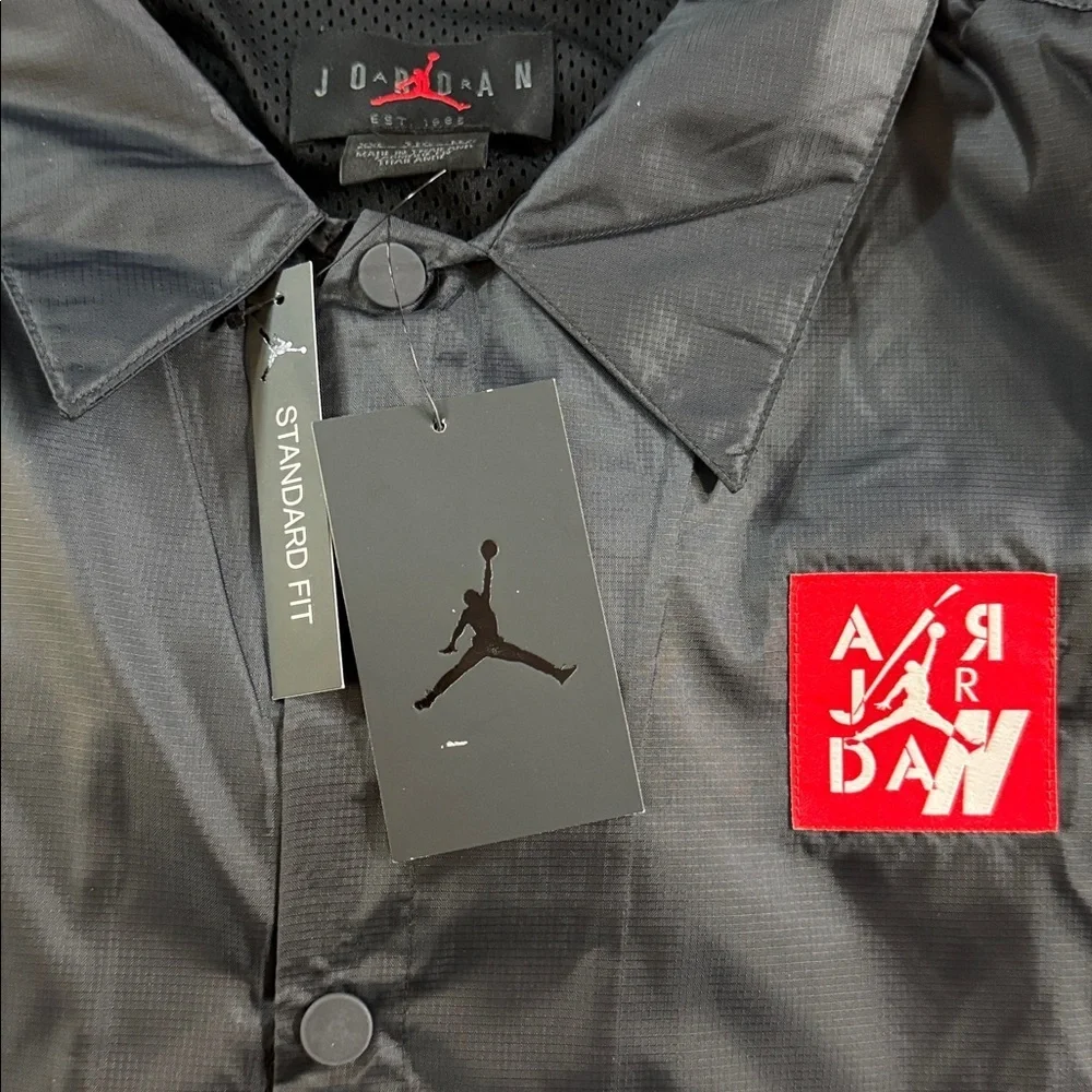 AIR JORDAN LEGACY AJ 4 COACHES JACKET - BLACK/WHITE/WHITE  Size XXL / 2XL